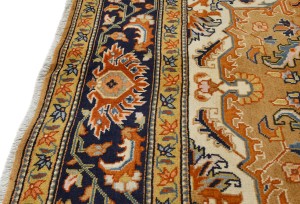 Golden Beige Vintage Floral Traditional 8X11 Heriz Persian Oriental Rug