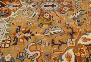 Golden Beige Vintage Floral Traditional 8X11 Heriz Persian Oriental Rug