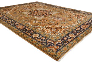 Golden Beige Vintage Floral Traditional 8X11 Heriz Persian Oriental Rug