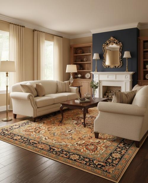 Vintage Floral Traditional 8X11 Heriz Persian Rug