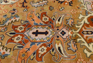 Golden Beige Vintage Floral Traditional 8X11 Heriz Persian Oriental Rug