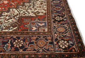 Vintage Red Geometric 7X9 Heriz Persian Rug