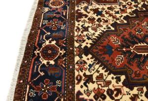 Vintage Red Geometric 7X10 Heriz Persian Rug