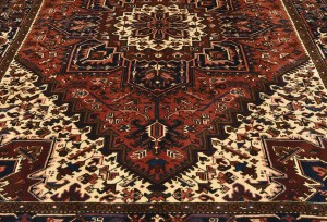 Vintage Red Geometric 7X10 Heriz Persian Rug