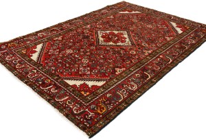 Red Vintage Tribal 4'7X6'8 Hossainabad Persian Oriental Rug