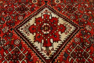 Red Vintage Tribal 4'7X6'8 Hossainabad Persian Oriental Rug