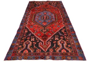 Vintage Red Tribal 4X7 Hamedan Persian Oriental Rug