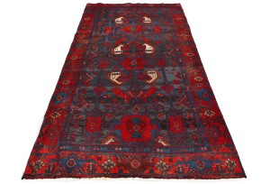 Vintage Tribal Charcoal Gray 4X8 Hamedan Persian Rug