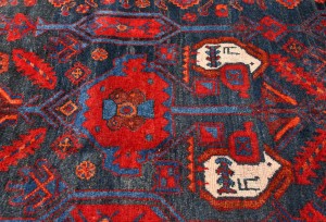 Vintage Tribal Charcoal Gray 4X8 Hamedan Persian Rug