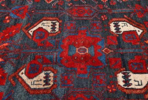 Vintage Tribal Charcoal Gray 4X8 Hamedan Persian Rug
