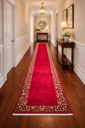 Vintage Fuchsia Rose Classic 2'7X15'4 Tabriz Persian Runner Rug