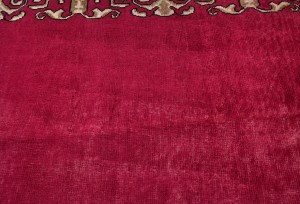 Vintage Fuchsia Rose Classic 2'7X15'4 Tabriz Persian Runner Rug