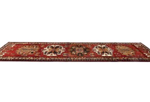 Vintage Red Tribal 3'5X13'9 Gholtogh Persian Runner Rug