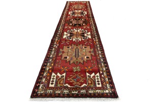 Vintage Red Tribal 3'5X13'9 Gholtogh Persian Runner Rug