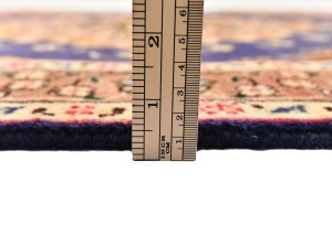 Vintage Purple-navy Floral 3X16 Tabriz Persian Runner Rug