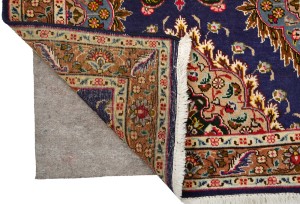 Vintage Purple-navy Floral 3X16 Tabriz Persian Runner Rug