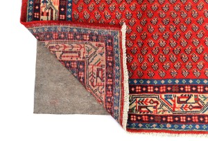 Vintage Red Allover Tribal 4X11 Botemir Persian Runner Rug