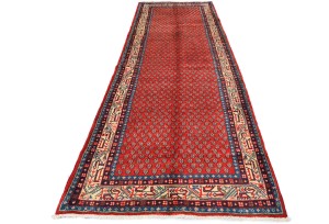 Vintage Red Allover Tribal 4X11 Botemir Persian Runner Rug