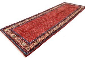 Vintage Red Allover Tribal 4X11 Botemir Persian Runner Rug
