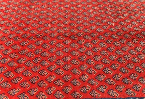 Vintage Red Allover Tribal 4X11 Botemir Persian Runner Rug