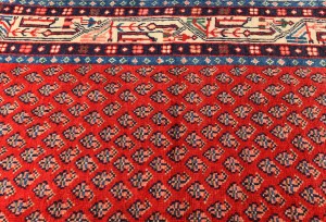 Vintage Red Allover Tribal 4X11 Botemir Persian Runner Rug