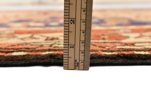 Vintage Tribal Pictorial Geometric 5X11 Meshkin Persian Runner Rug