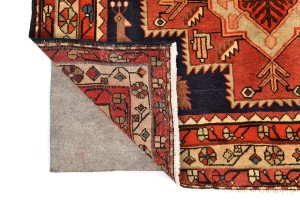 Vintage Tribal Pictorial Geometric 5X11 Meshkin Persian Runner Rug