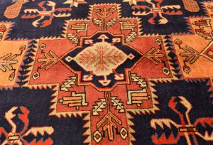 Vintage Tribal Pictorial Geometric 5X11 Meshkin Persian Runner Rug
