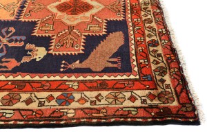 Vintage Tribal Pictorial Geometric 5X11 Meshkin Persian Runner Rug