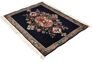 Vintage Dark Purple-navy Classic 2X3 Kashan Persian Rug