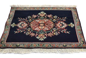 Vintage Dark Purple-navy Classic 2X3 Kashan Persian Rug