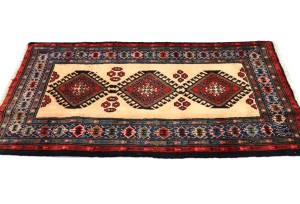 Vintage Tribal Cream 2X4 Chenar Persian Rug