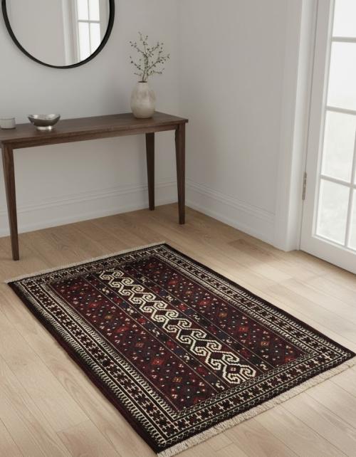 Vintage Geometric Tribal 3X4 Turkoman Persian Rug