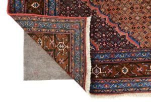 Vintage Rusty Peach Geometric 6'3X9'5 Ardebil Persian Rug