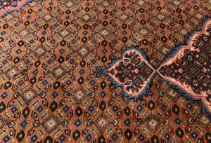 Vintage Rusty Peach Geometric 6'3X9'5 Ardebil Persian Rug