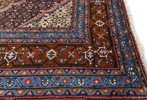 Vintage Rusty Peach Geometric 6'3X9'5 Ardebil Persian Rug