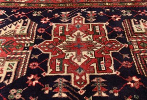 Vintage Geometric Tribal 3'2X14'6 Karajeh Persian Runner Rug