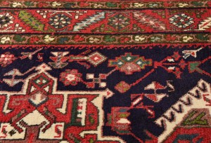 Vintage Geometric Tribal 3'2X14'6 Karajeh Persian Runner Rug