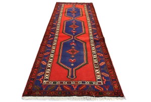 Semi Antique Tribal Red 3'5X9'3 Hamedan Persian Runner Rug