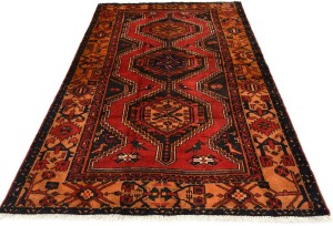 Vintage Red Tribal 4X7 Hamedan Persian Oriental Rug