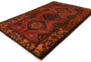 Vintage Red Tribal 4X7 Hamedan Persian Oriental Rug