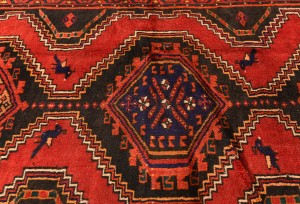 Vintage Red Tribal 4X7 Hamedan Persian Oriental Rug