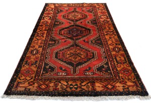 Vintage Red Tribal 4X7 Hamedan Persian Oriental Rug