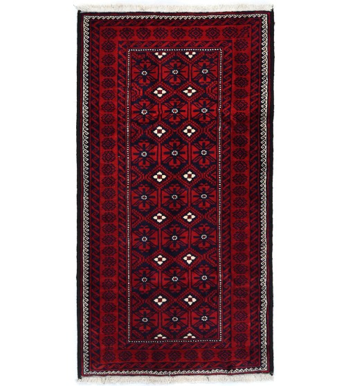 Vintage Red Tribal 4X8 Balouch Persian Oriental Rug
