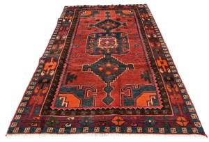 Muted Rose Red Vintage Tribal 4X7 Hamedan Persian Oriental Rug
