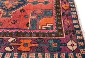 Muted Rose Red Vintage Tribal 4X7 Hamedan Persian Oriental Rug