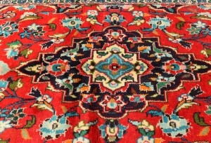 Vintage Red Traditional 3'7X7'0 Kashan Persian Oriental Rug