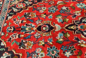 Vintage Red Traditional 3'7X7'0 Kashan Persian Oriental Rug