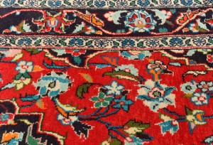 Vintage Red Traditional 3'7X7'0 Kashan Persian Oriental Rug