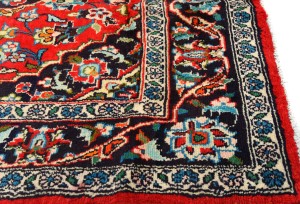Vintage Red Traditional 3'7X7'0 Kashan Persian Oriental Rug
